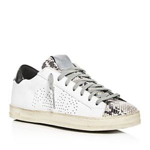 P448 Women’s John Embellished Snake Print Low Top Sneakers Sz 38 US 7.5 / 8